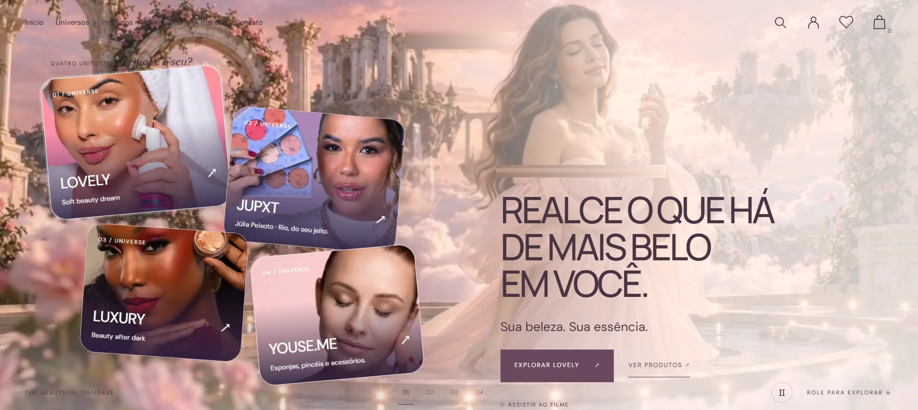 Site de marca de beleza (rebrand)